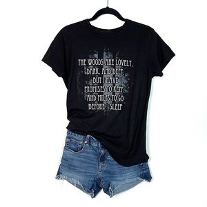 Robert Frost Poem Poetry Black Graphic Print tee